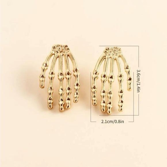 Skeleton Hand Stud Earrings - Picture 4 of 4